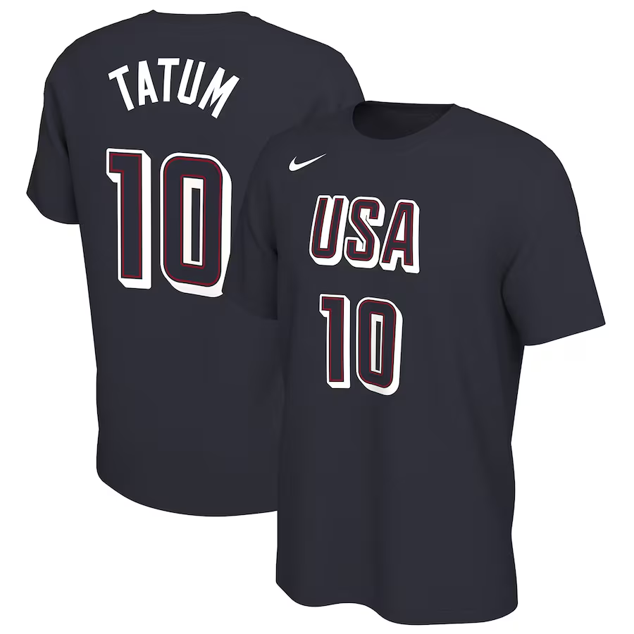 Men 2024 Paris Olympics USA basketball #10 Tatum black T shirts